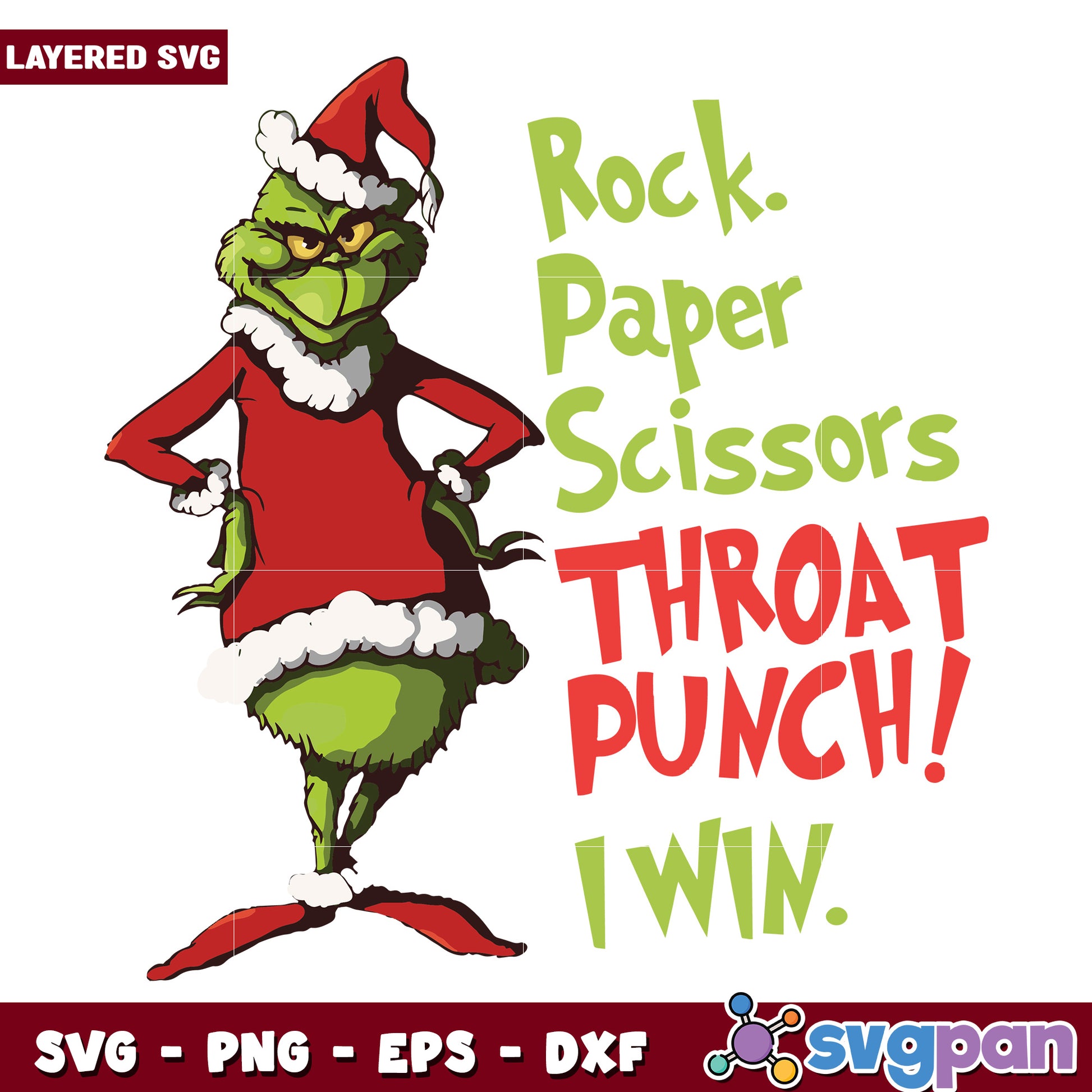 Grinch Christmas Rock Paper Scissor Throat Punch I Win svg, christmas cookies svg, grinch design svg