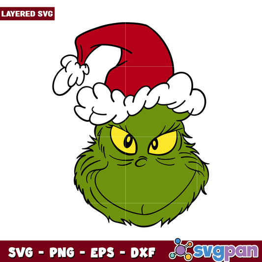 Grinch Christmas SVG design for festive projects, perfect for crafting