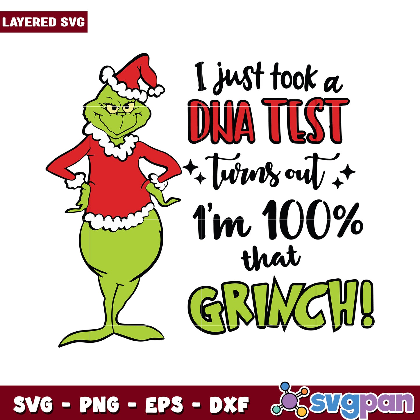 Grinch DNA Test SVG Design, Perfect for Holiday Crafts and Gifts