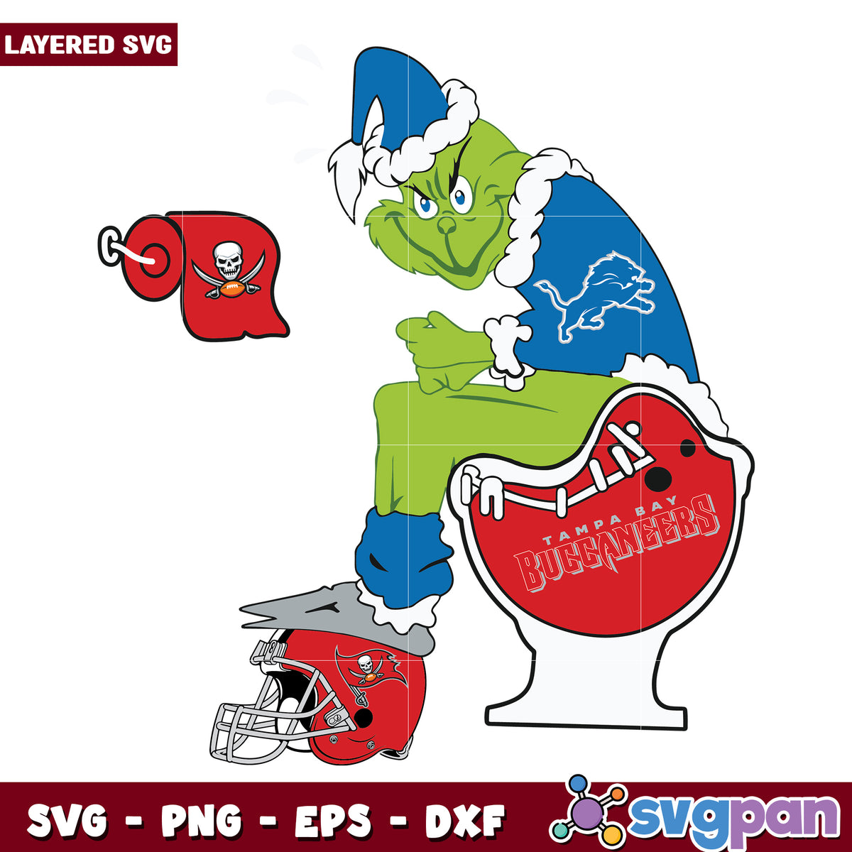 Grinch Detroit Lions And Tampa Bay Buccaneers svg, christmas bell svg, grinch time svg
