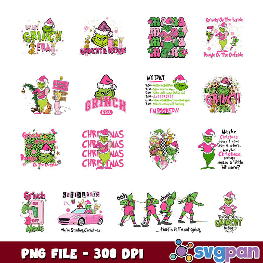 Grinch Era Holiday Bundle PNG Designs 300 DPI