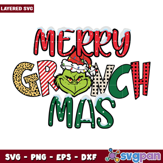 Grinch Face Merry Grinchmas svg, christmas bell svg, grinch time svg