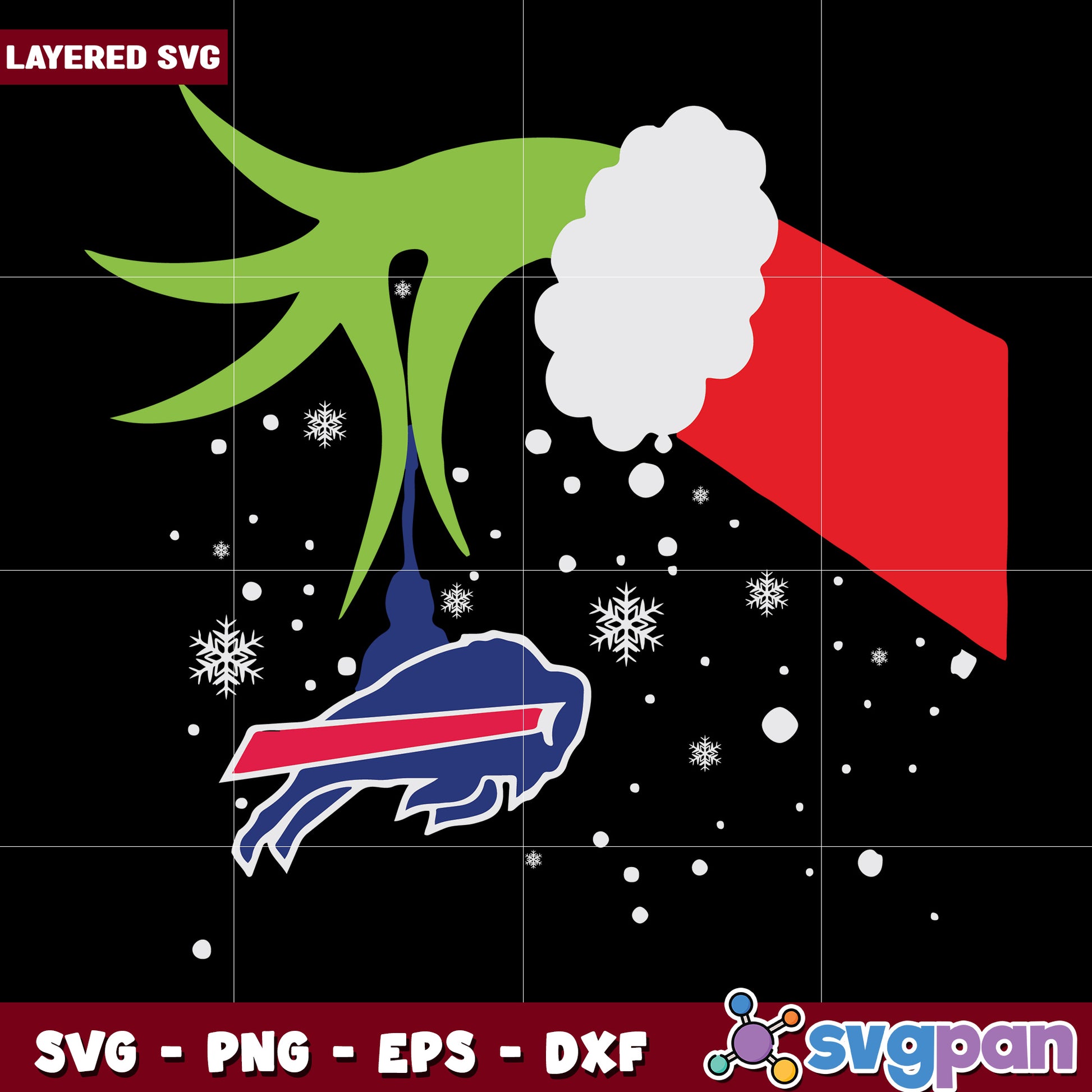 Grinch Hand Buffalo Bills Merry Christmas svg, christmas bell svg, grinch time svg