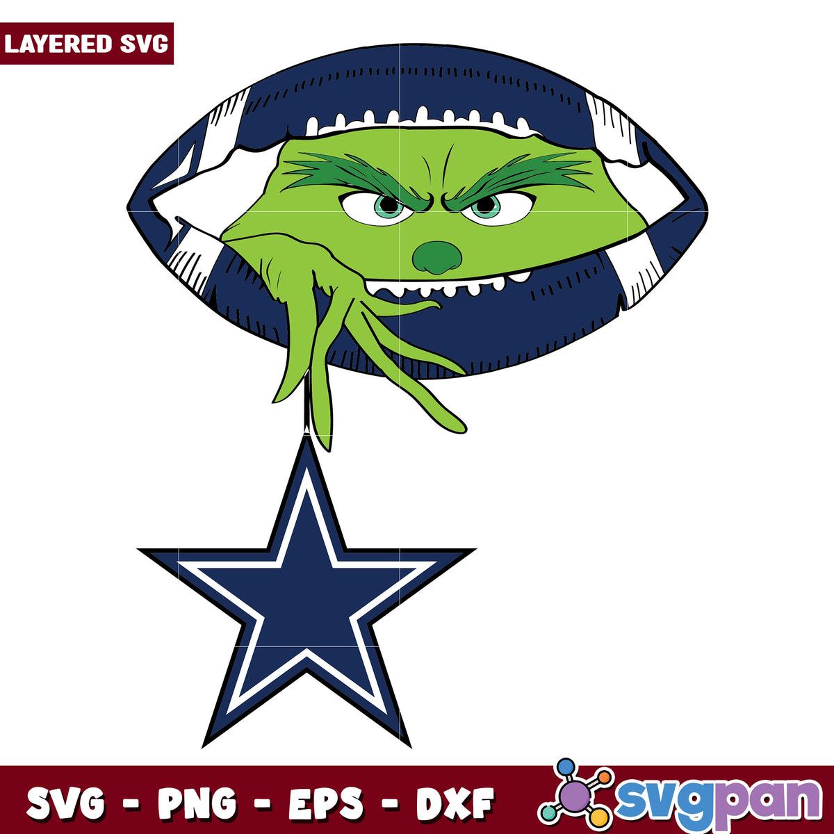 Grinch Hold Dallas Cowboys Logo Football svg, christmas sotry svg, the grinch svg