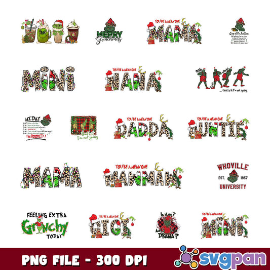 Grinch Holiday Bundle PNG Fun Designs for Everyone