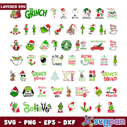 Grinch Holiday SVG Bundle for Fun Christmas Crafts