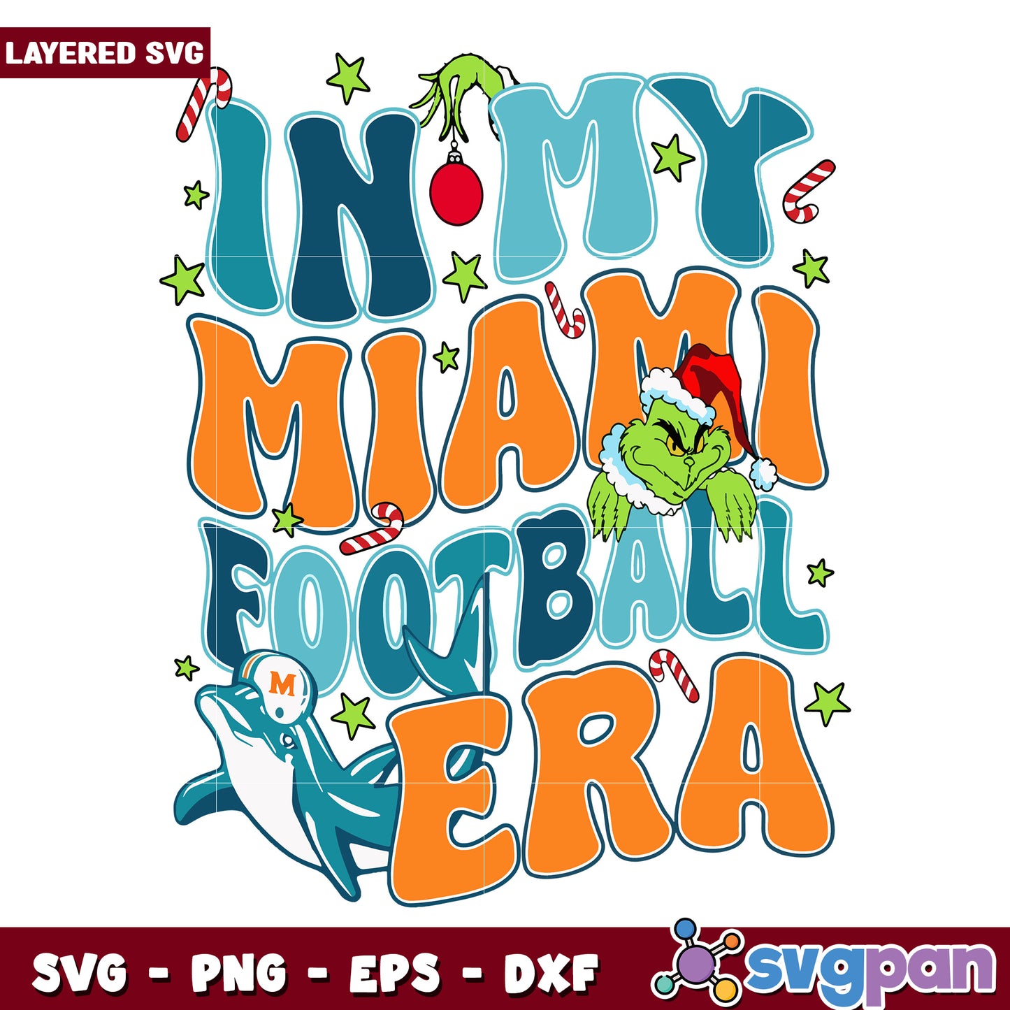 Grinch In My Miami Football Era svg, christmas sotry svg, the grinch svg