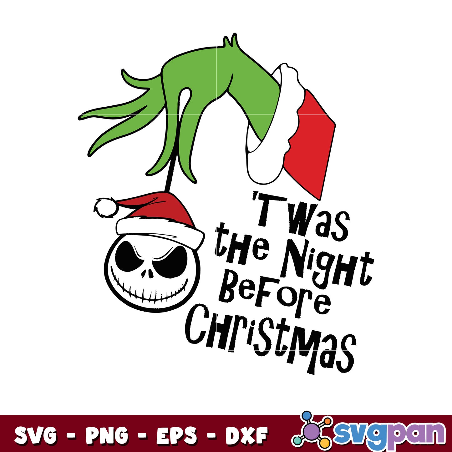 Grinch Jack Skellington Twas The Night Before Christmas svg, grinch and jack svg