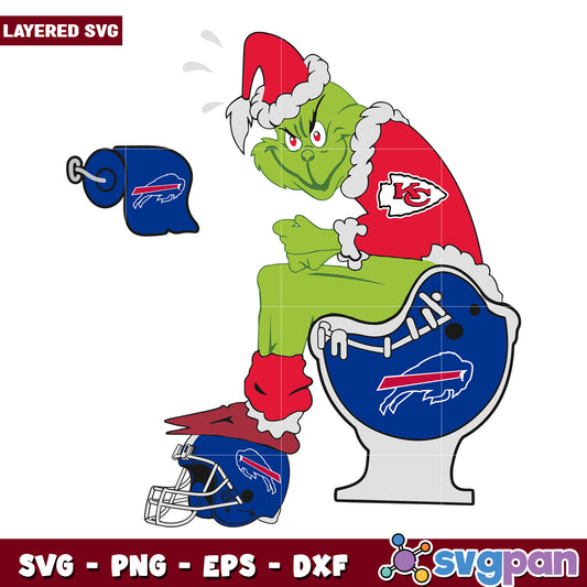 Grinch Kansas City Chiefs And Buffalo Bills svg, christmas sotry svg, the grinch svg
