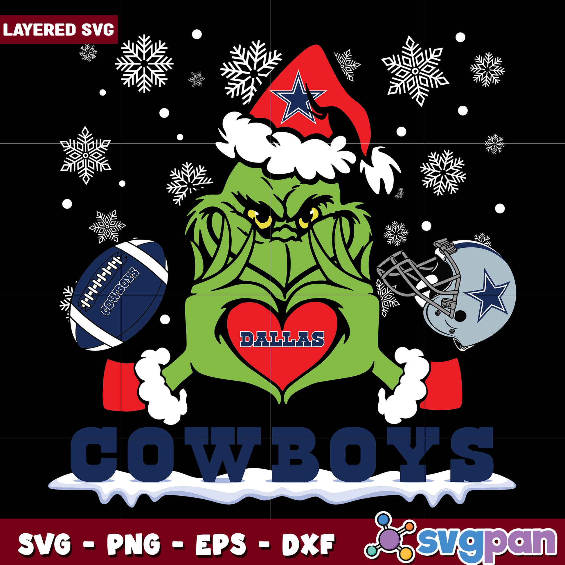 Grinch Love Dallas Cowboys Football Helmet svg, christmas sotry svg, the grinch svg