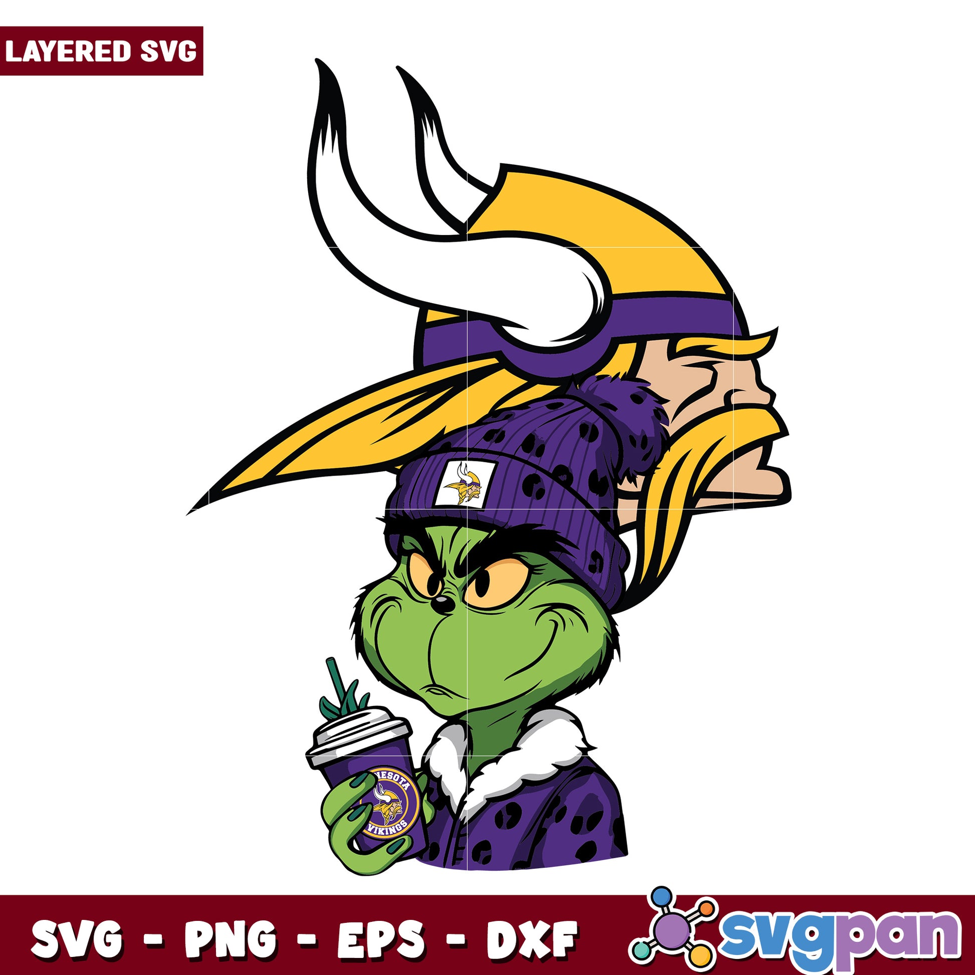 Grinch Minnesota Vikings svg, christmas sotry svg, the grinch svg