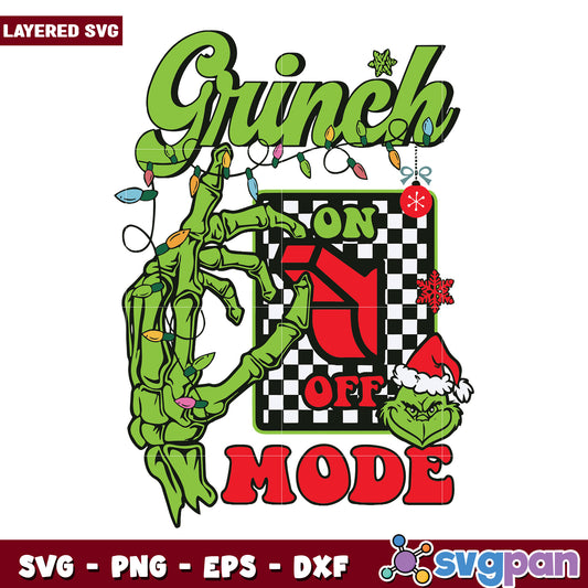 Grinch Mode On Retro Christmas svg, christmas sotry svg, the grinch svg