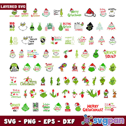 Grinch SVG Bundle Christmas Cut Files