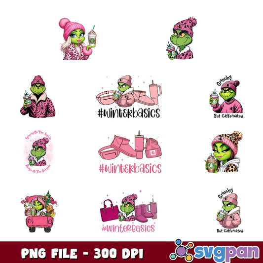 Grinch Winter PNG Bundle 300 DPI