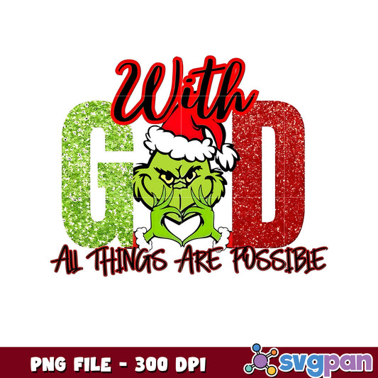 Grinch With God All Things Are Possible png, grinch costume​ png, grinch home png