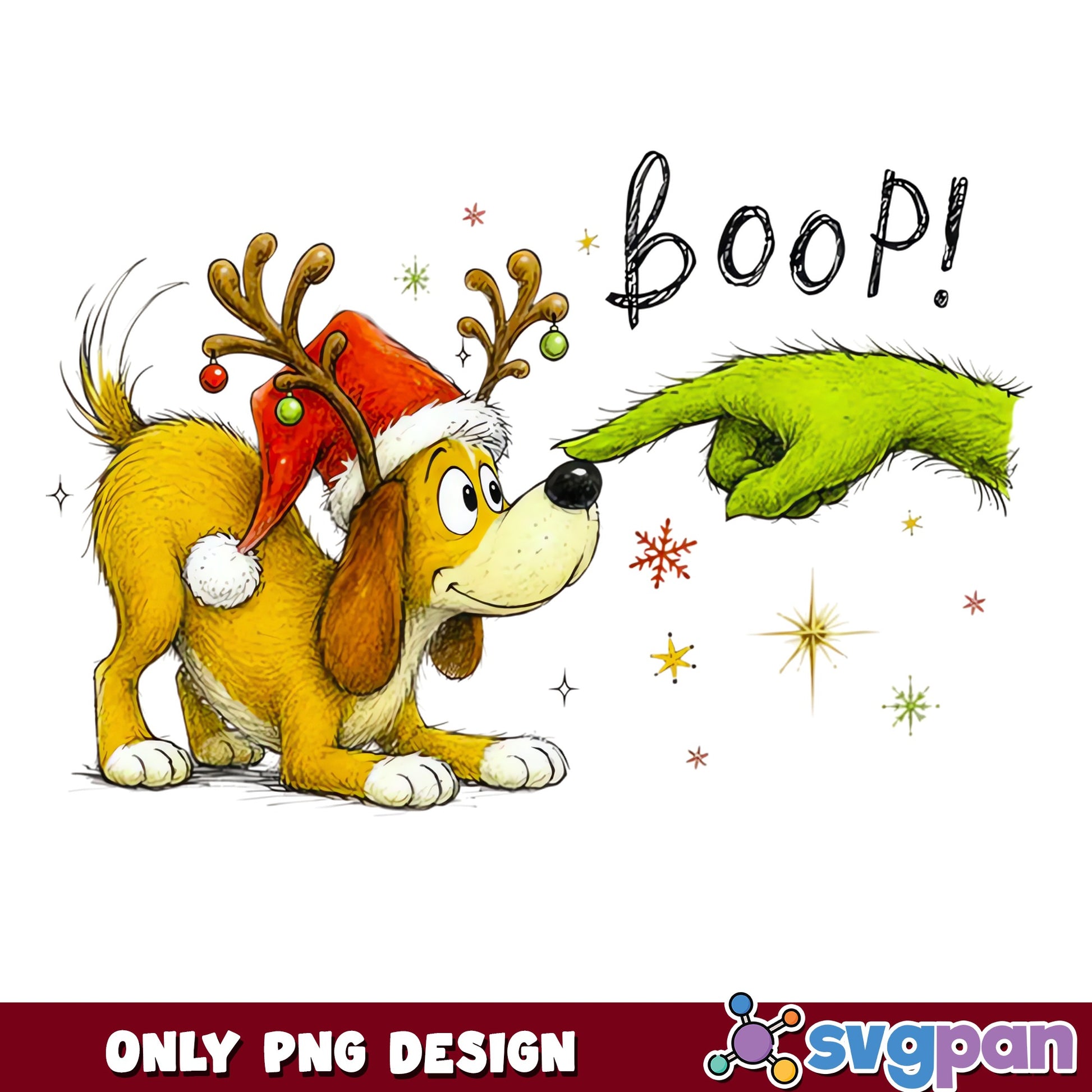 Grinch Boop Dog Christmas PNG, Max The Dog PNG, Holiday PNG