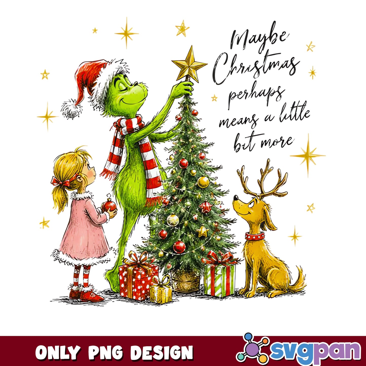 Grinch Christmas Tree Maybe Christmas PNG, Grinch PNG, Christmas PNG