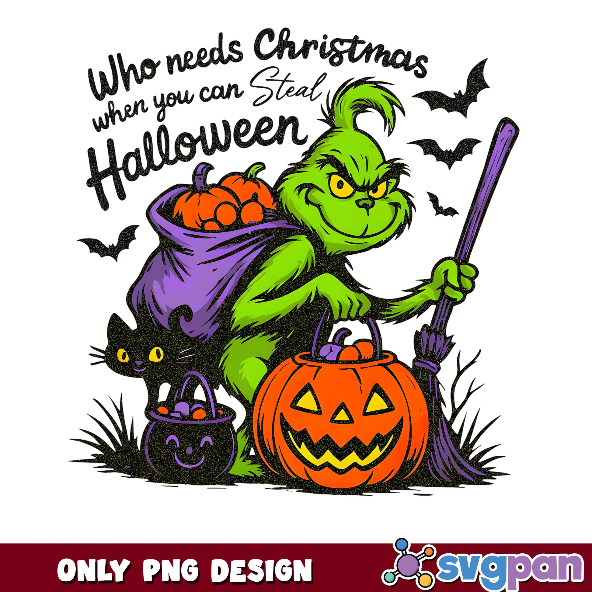 Grinch Steal Halloween PNG, Halloween Grinch PNG, Funny Fall PNG