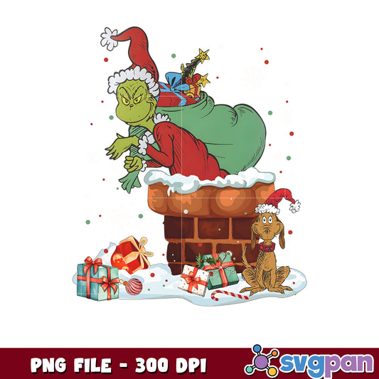 Grinch and Max Dog Christmas png, mr grinch png, christmas season png