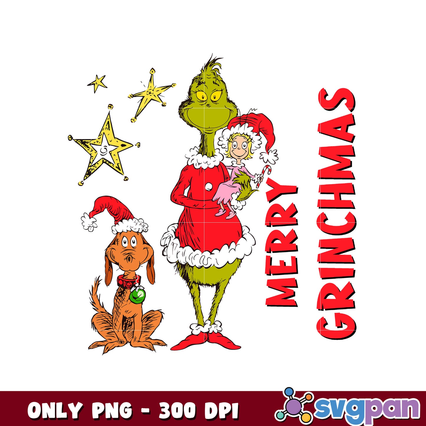 Grinch and dog merry christmas png