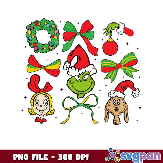 Grinch and friends png, grinch quotes png, christmas time ​png