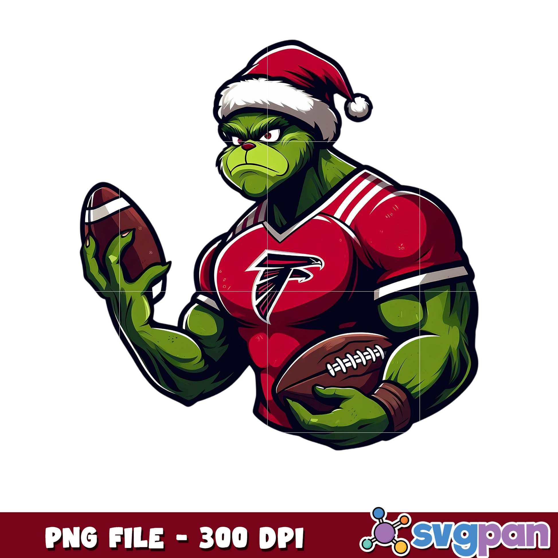 Grinch atalnta falcons design png, nfl falcons, rugby american png