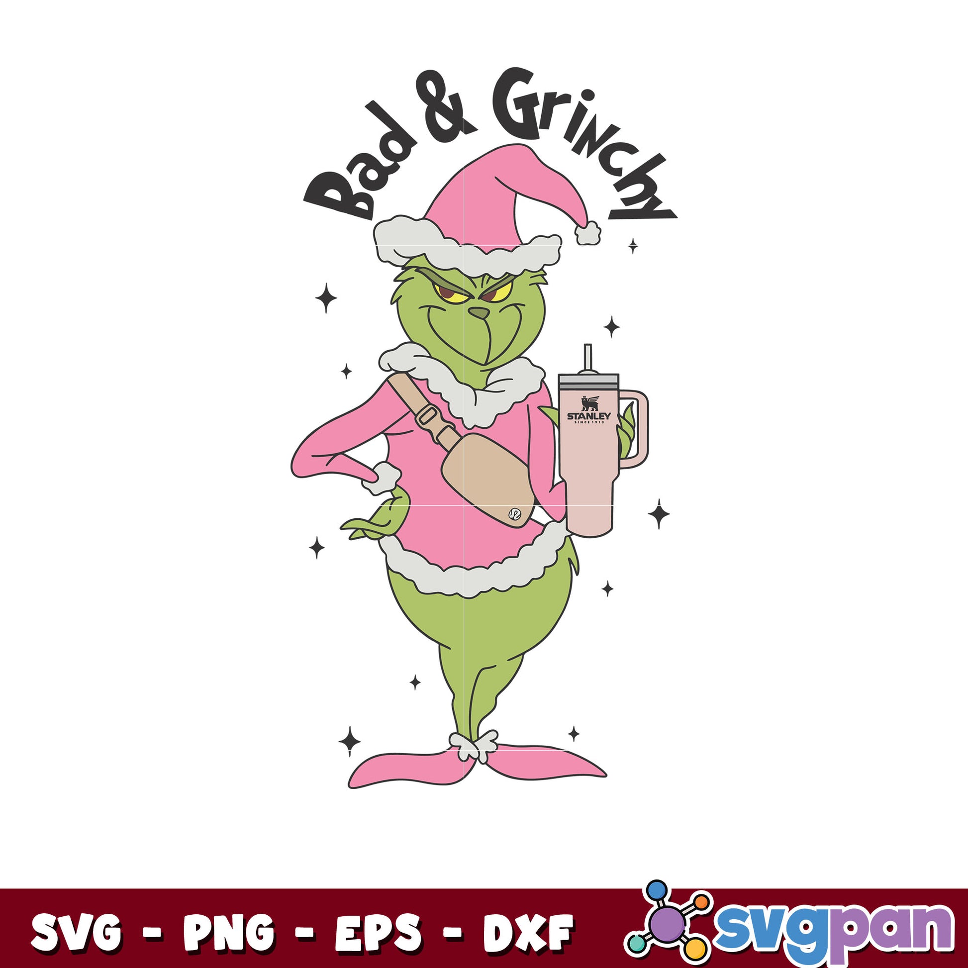 Grinch bad ang grinchy pink christmas svg