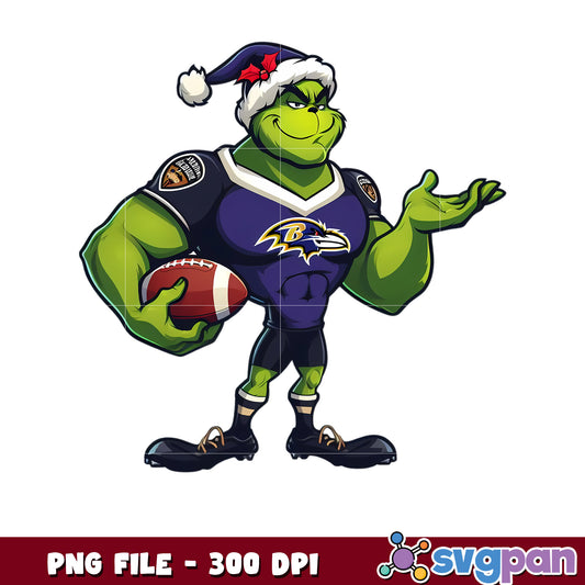 Grinch baltimore ravens design png, nfl ravens, rugby american png