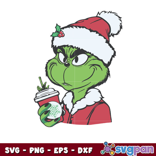 Grinch boujee christmas santa vibe svg