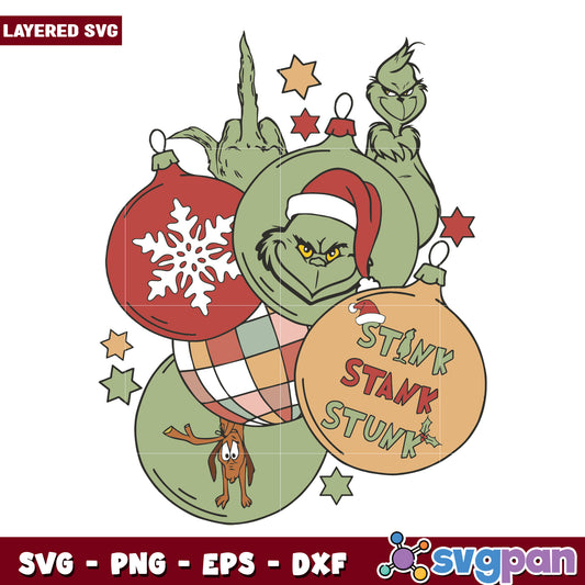 Grinch christmas bell svg, grinch cartoon svg, christmas svg