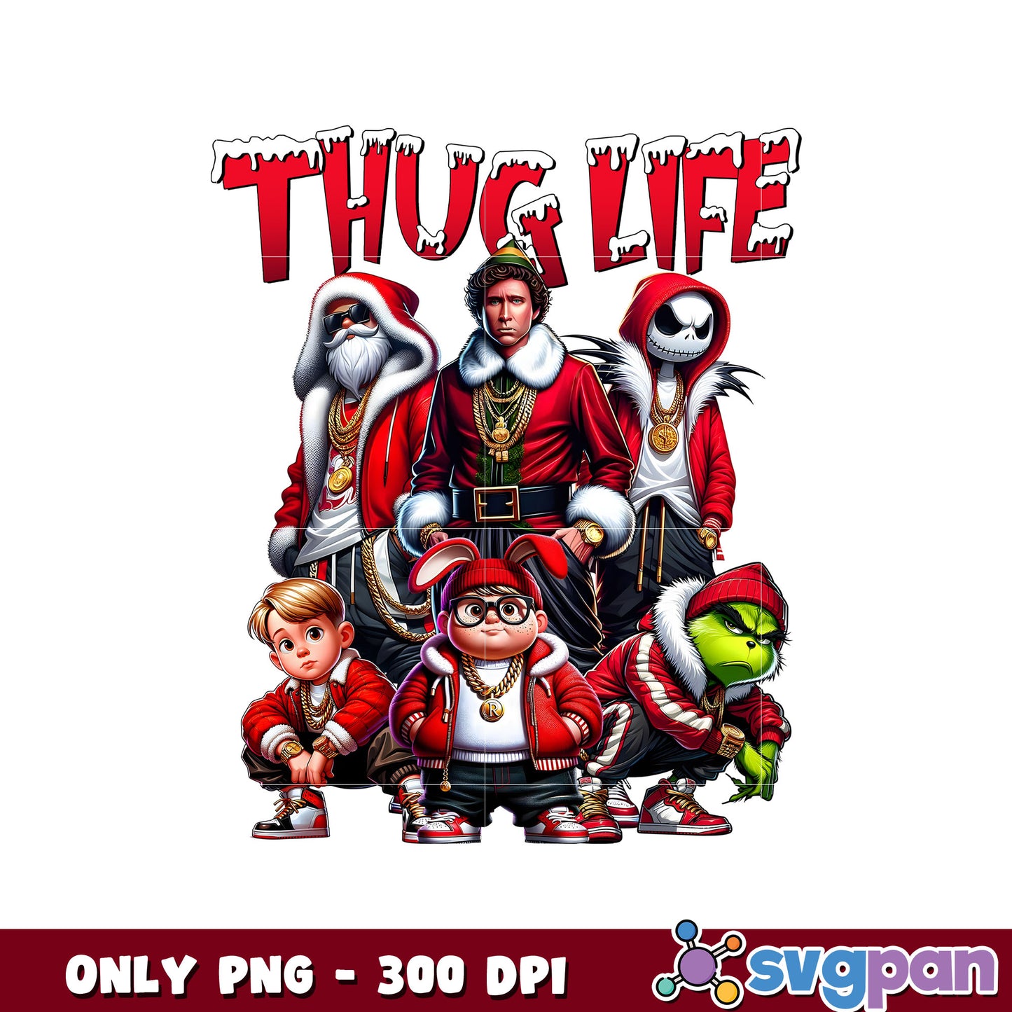 Grinch christmas friends thug life svg