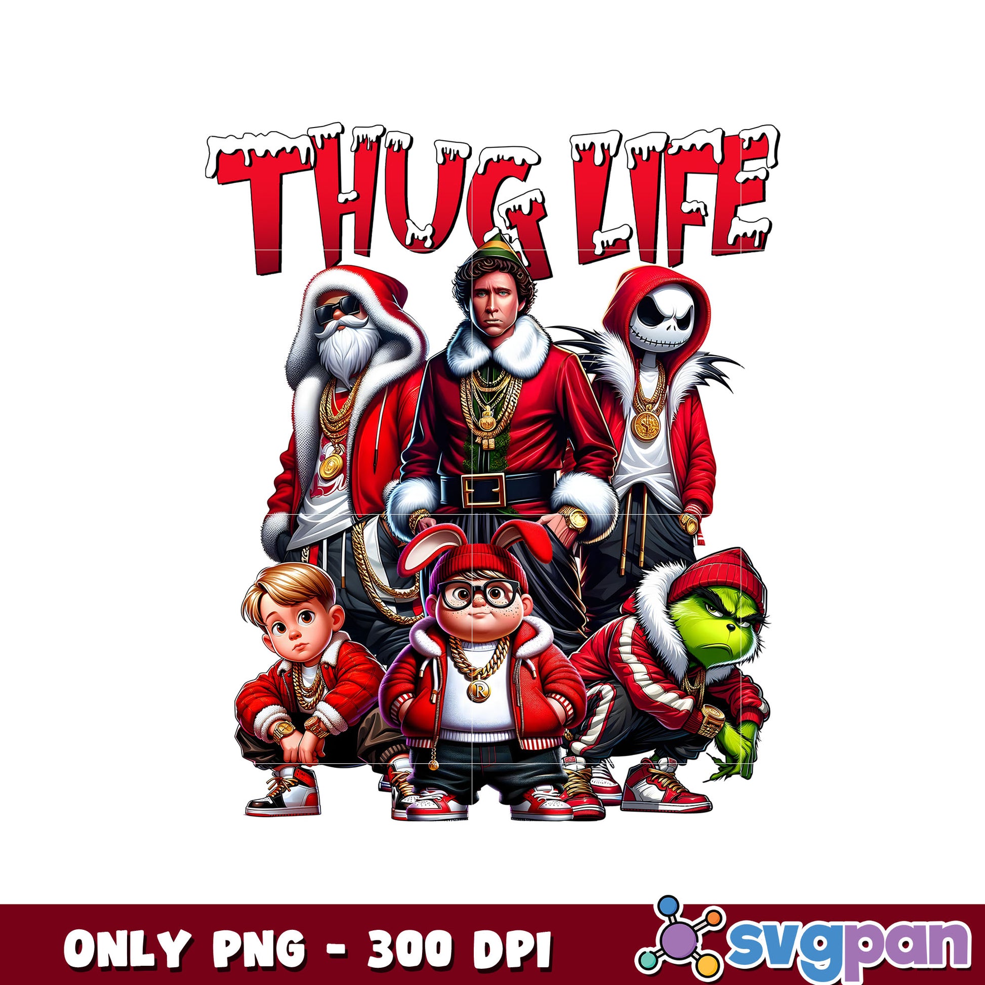 Grinch christmas friends thug life svg