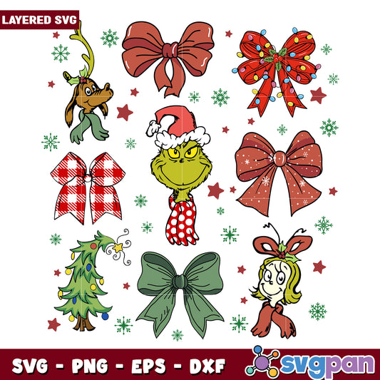 Grinch christmas svg, christmas bell svg, grinch time svg