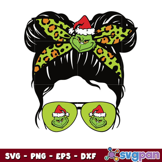 Grinch glasses christmas leopard svg