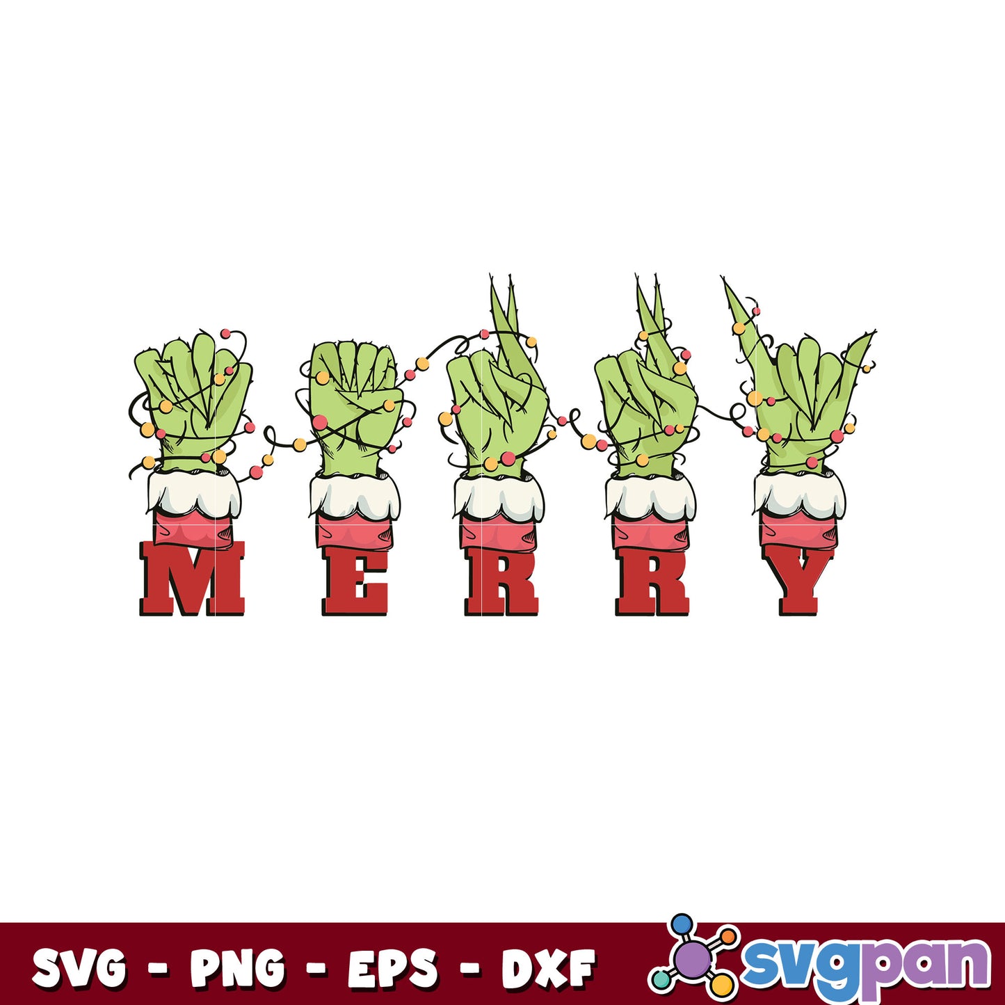 Grinch hand asl merry christmas sign language svg