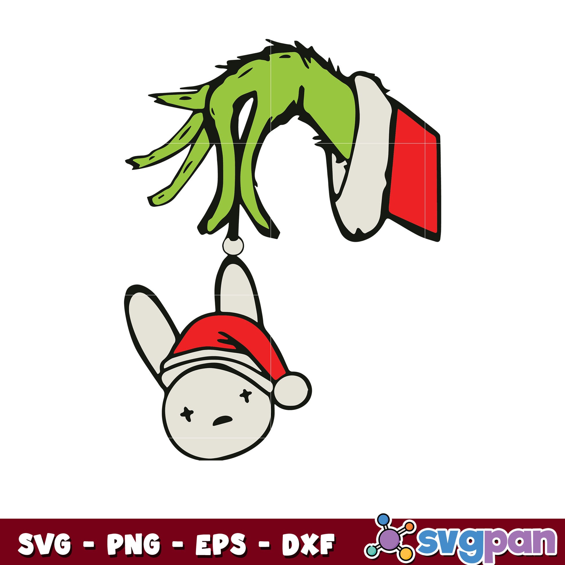 Grinch hand bad bunny christmas svg