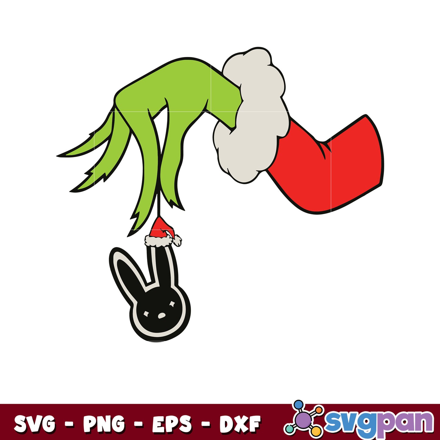 Grinch hand bad bunny christmas svg