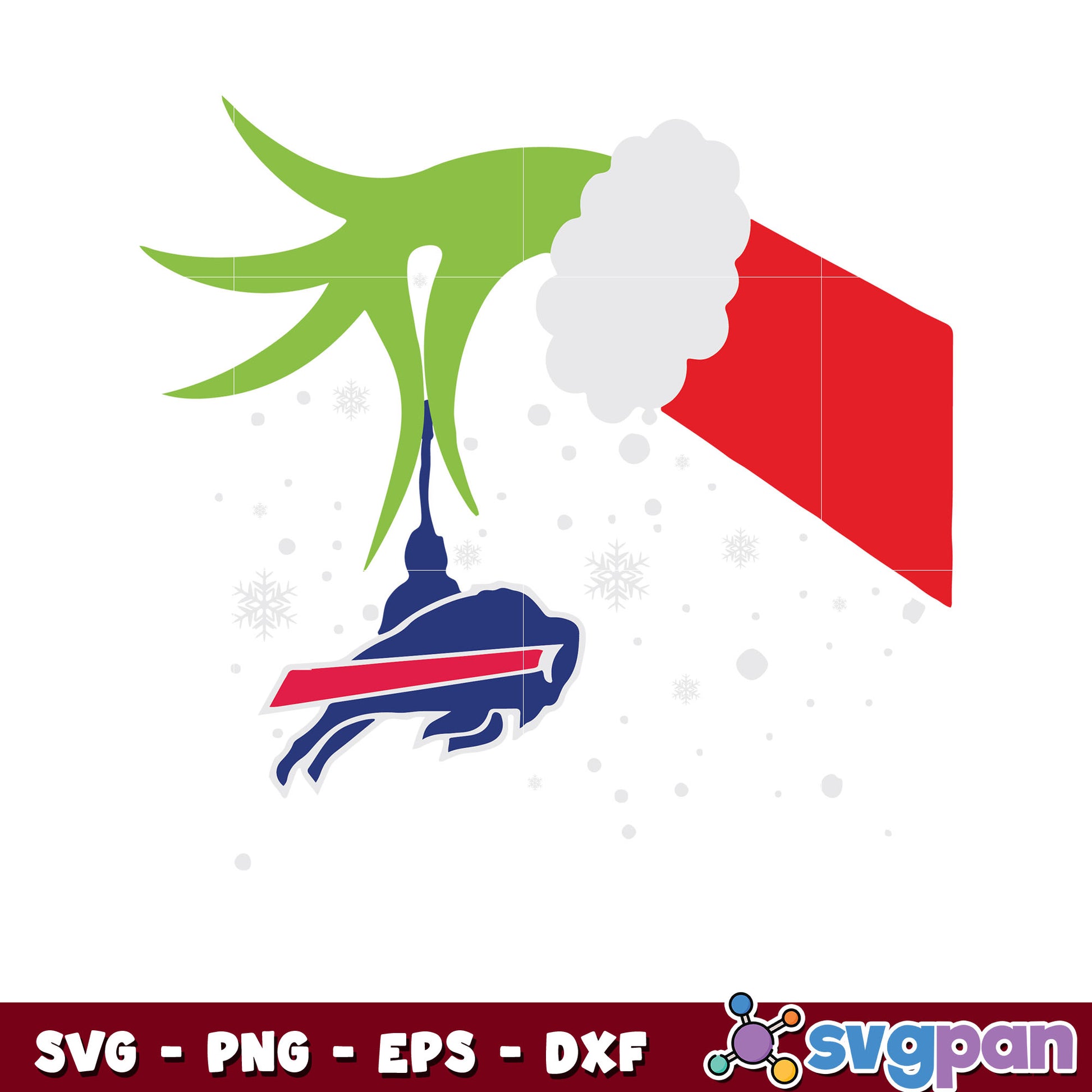 Grinch hand buffalo bills merry Christmas svg