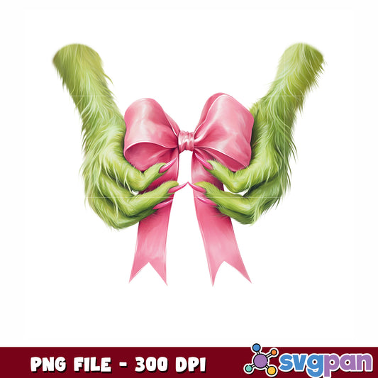 Grinch hand design png, christmas tree png, grinch christmas png