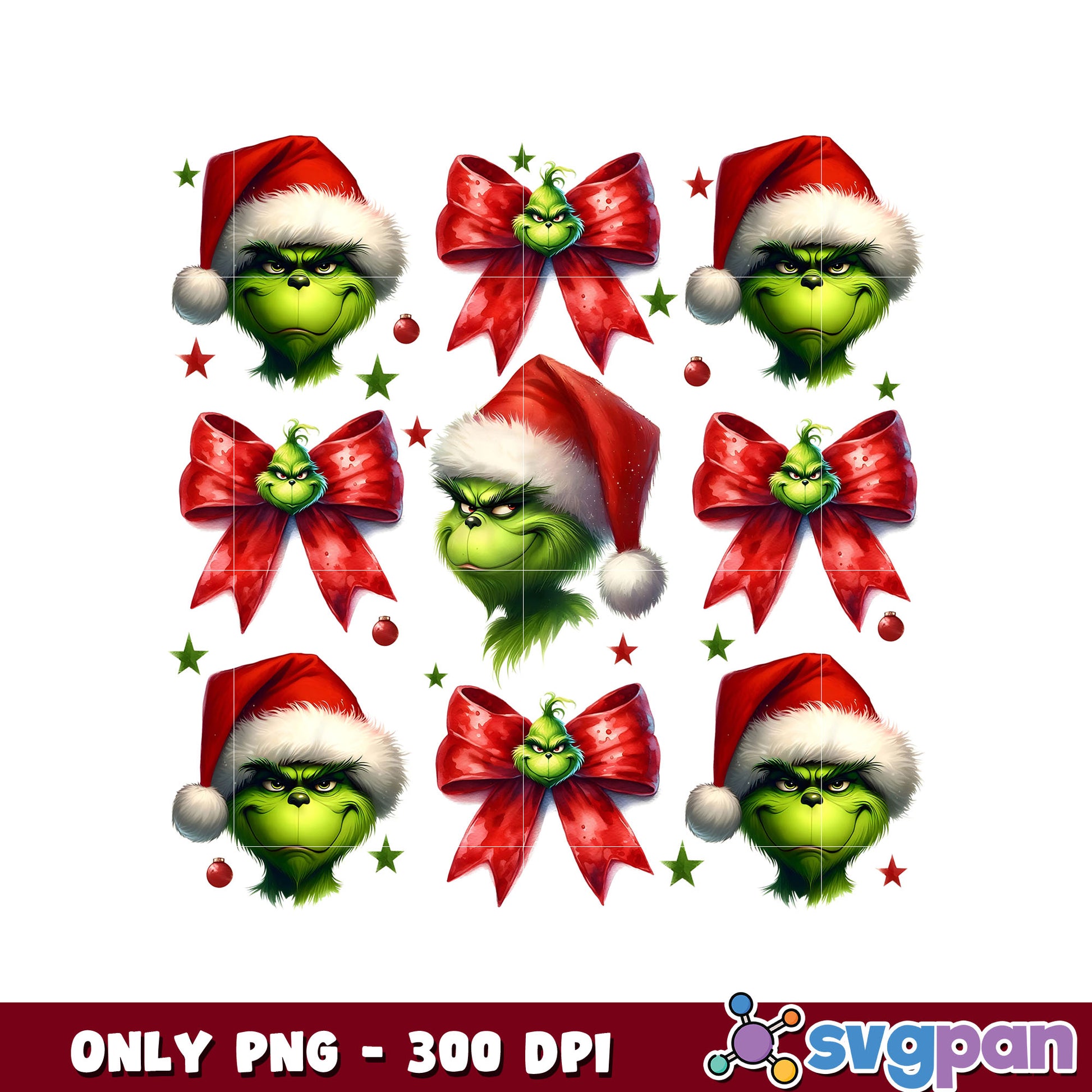 Grinch head bow tia christmas png