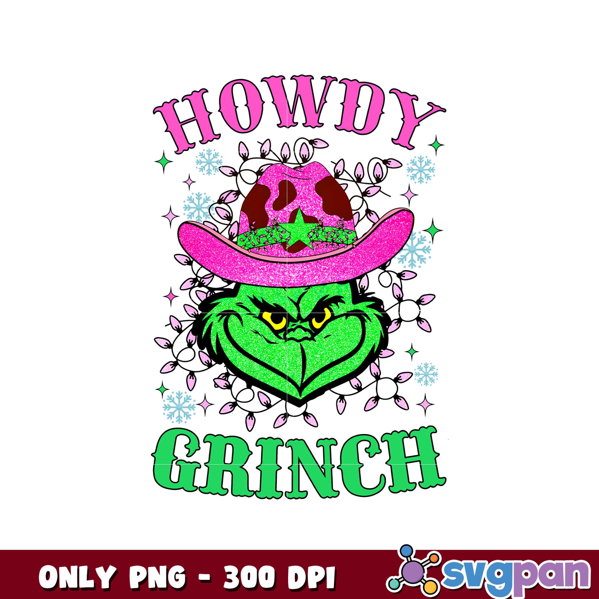 Grinch head howdy christmas png