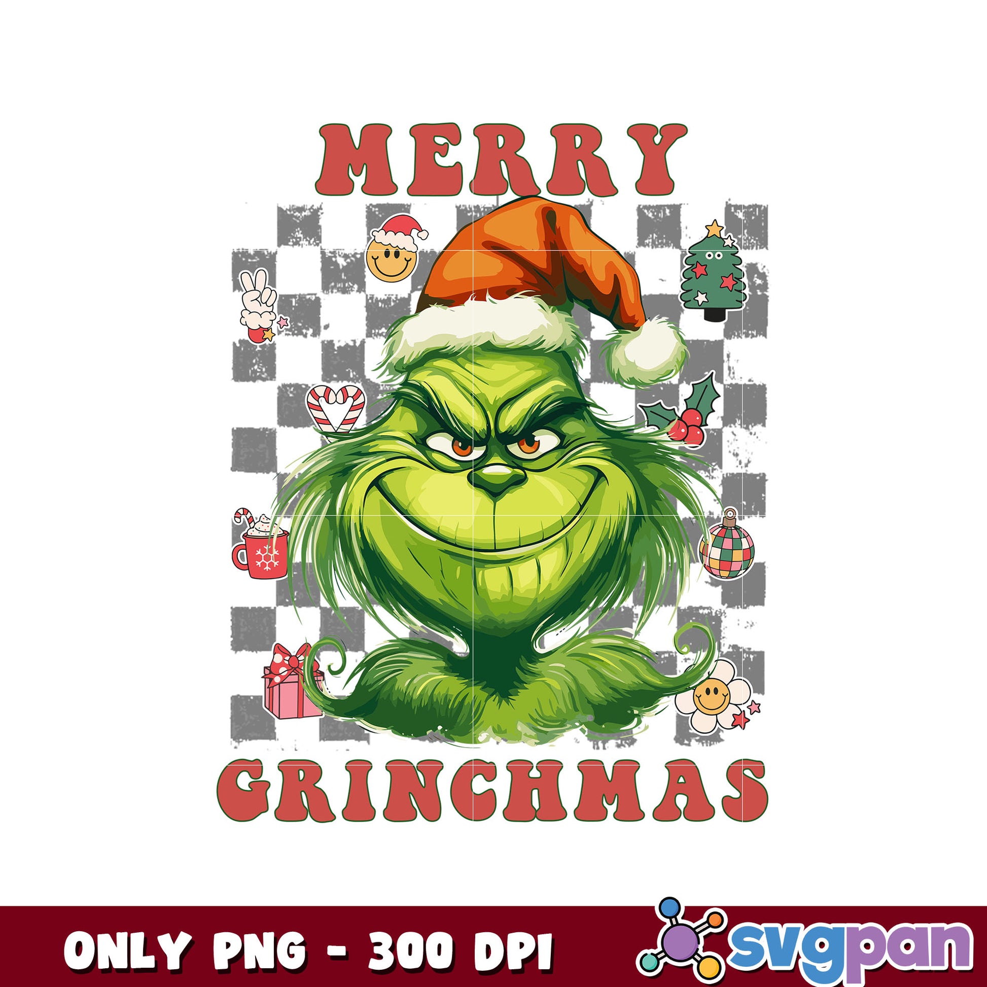 Grinch head merry chistmas png