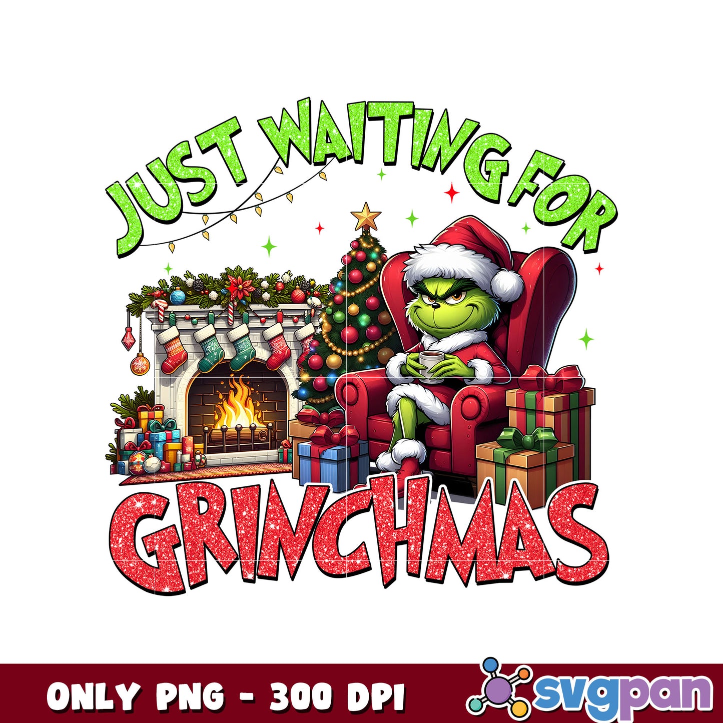 Grinch just waiting for christmas png