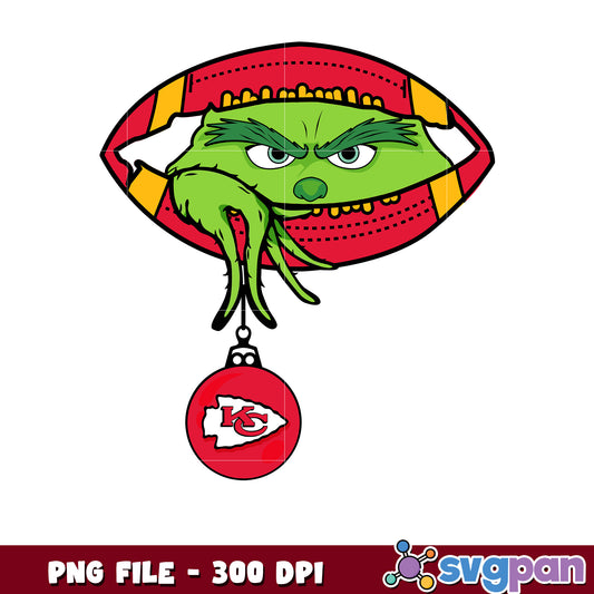 Grinch kansas city chiefs keychain png, ginch nfl png, super bowl 2025 png