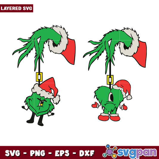 Grinch keychains svg, christmas season svg, new year grinch svg