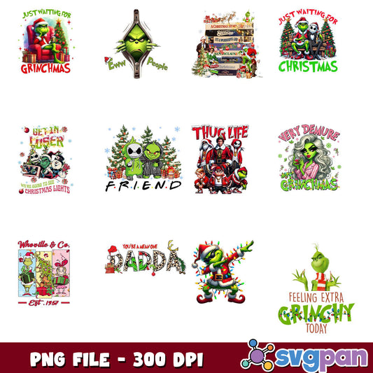 Grinchmas PNG Bundle 10 Christmas Designs