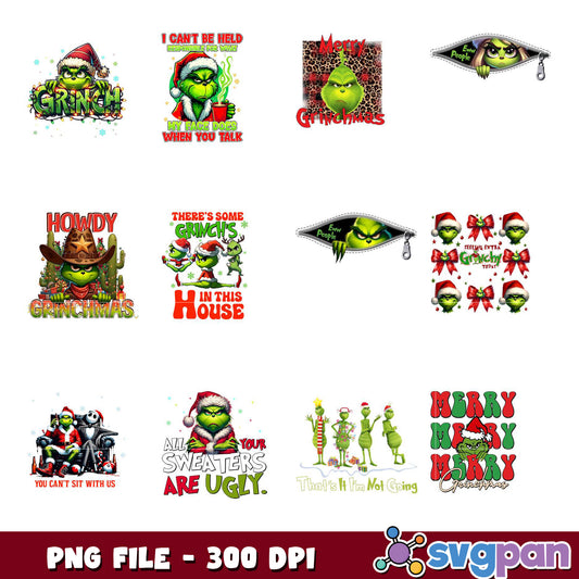 Grinchmas PNG Bundle 10 Cute Designs