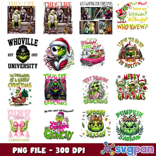 Grinchmas PNG Bundle 15 Designs 300 DPI