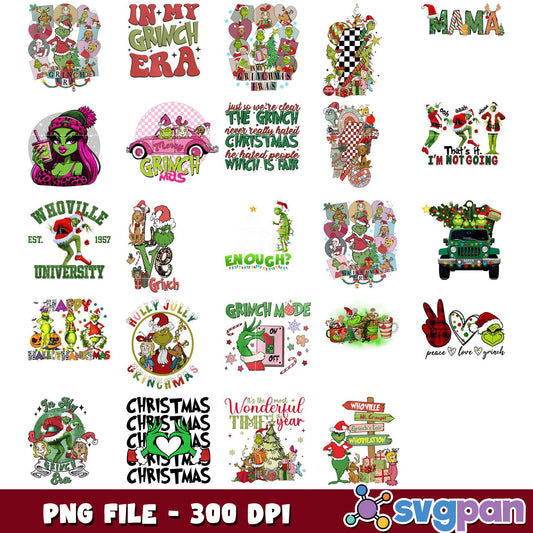 Grinchmas PNG Bundle 20+ Designs