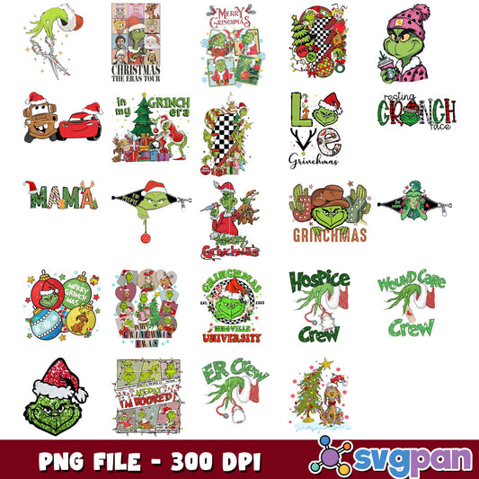 Grinchmas PNG Bundle 20+ Designs 300 DPI